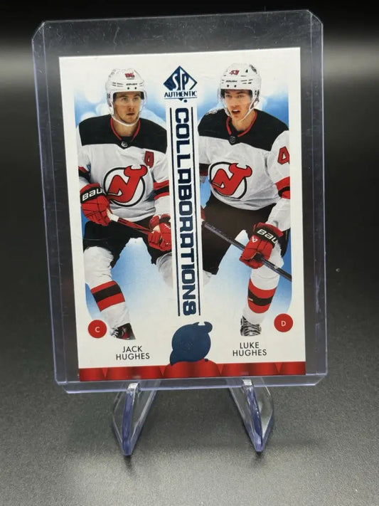 2023-24 Sp Authentic - Collaborations Jack Hughes, Luke Hughes #C-24 Blue (RC)