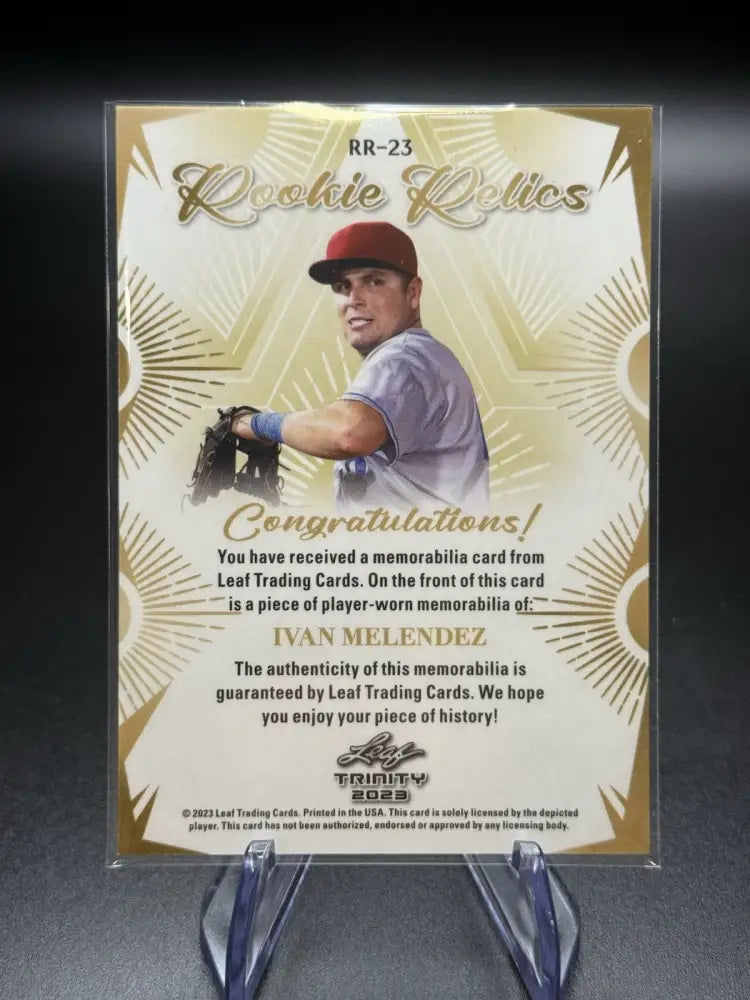 2023 Leaf Trinity Mega Box - Rookie Relics Ivan Melendez #RR-23 (MEM, RC)