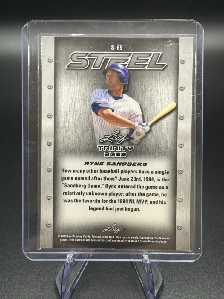 2023 Leaf Trinity Mega Box - Steel Ryne Sandberg #S-65 Silver Lava