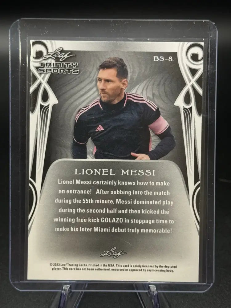 2023 Leaf Trinity Sports Lionel Messi Inter Miami Debut Card Soccer GOAT