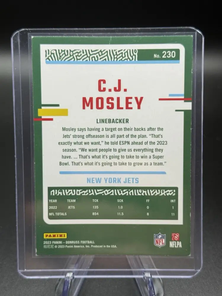 2023 Panini Donruss - C.J. Mosley #230