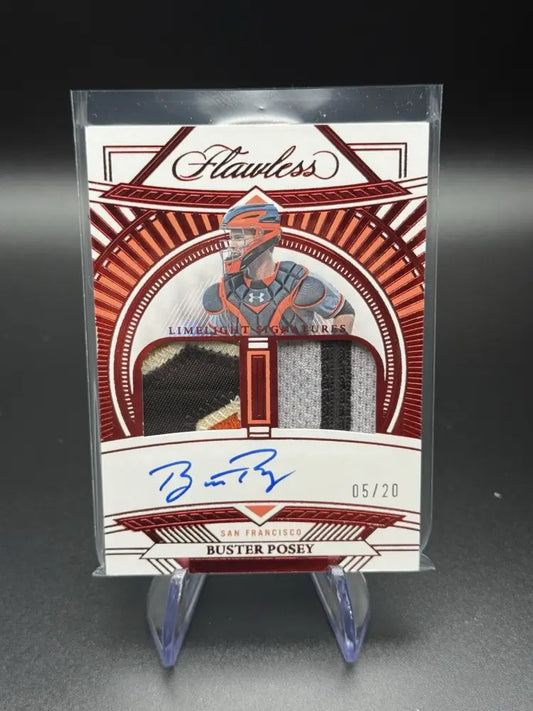 2023 Panini Flawless Buster Posey Patch Auto /20 Giants Limelight Signatures SSP