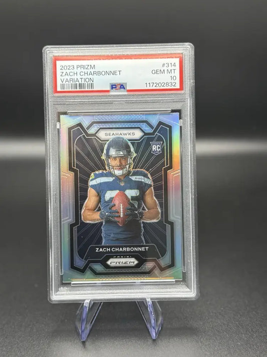 2023 Panini Prizm Zach Charbonnet Rookie Variations RC Prizms Silver #314 PSA 10