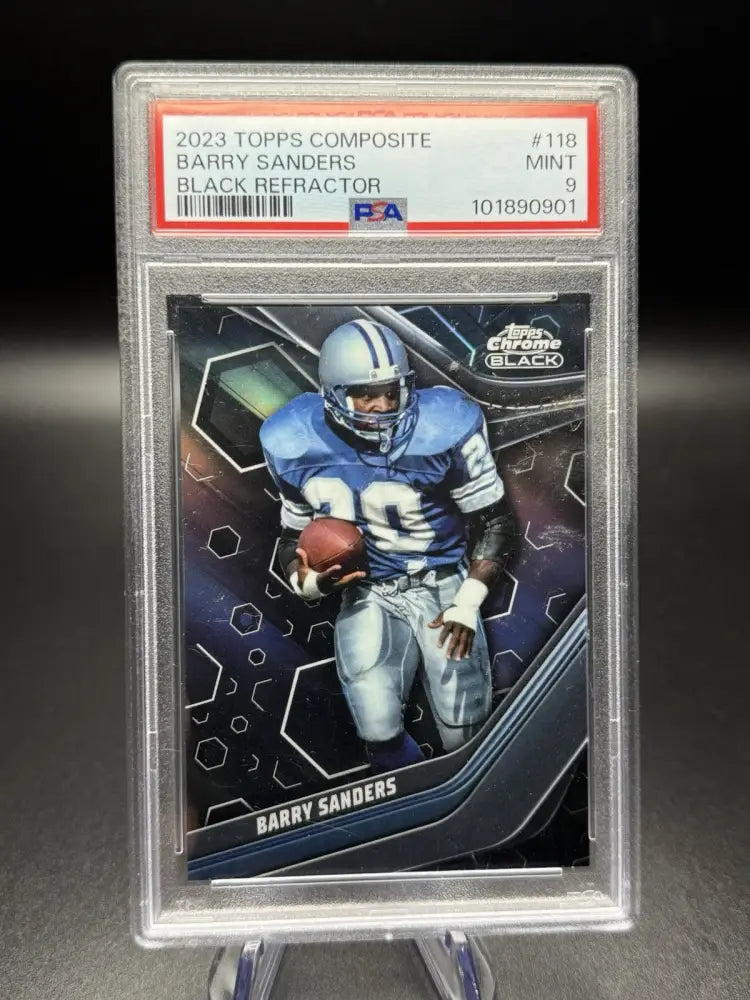 2023 Topps Composite Barry Sanders Black Refractor #118 /25 PSA 9 Mint