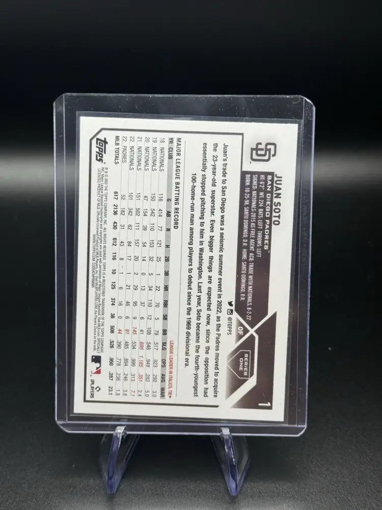 2023 Topps Series One Juan Soto San Diego Padres #1 MLB Baseball Card