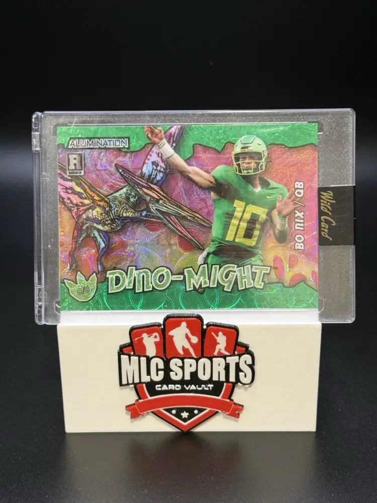 2023 Wild Card Alumination Dino-Might Bo Nix RC #AD-BN1 8/8 Rookie Serial