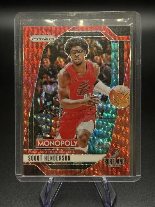 2024-25 Panini Monopoly Prizm Scoot Henderson Red Parallel Card #5 Portland