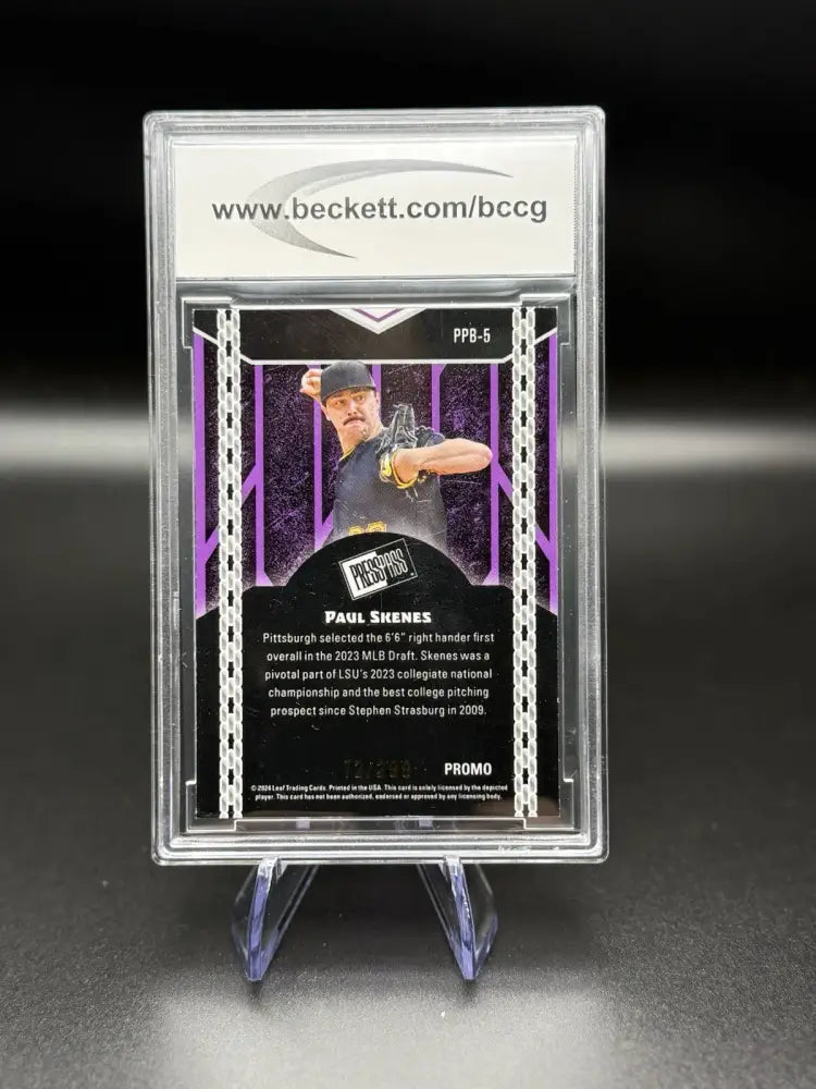 2024 Leaf Collective Promo Press Pass Shimmer Orange Paul Skenes BCCG 10 Mint