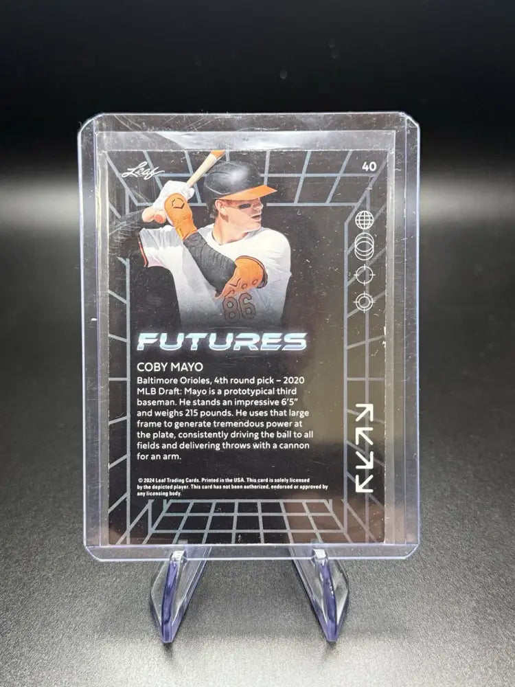 2024 Leaf Futures Coby Mayo Black /49 Baltimore Orioles Prospect Rare SP
