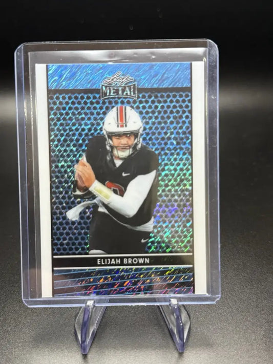 2024 Leaf Metal Elijah Brown Blue Wave Refractor /20 Stanford QB Rookie Card 