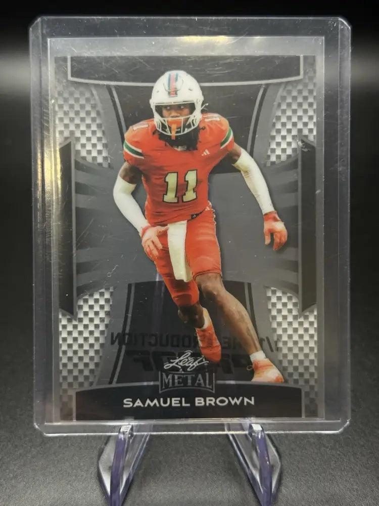 2024 Leaf Metal Samuel Brown Pre-Production Proof 1/1 Miami Hurricanes WR Rookie
