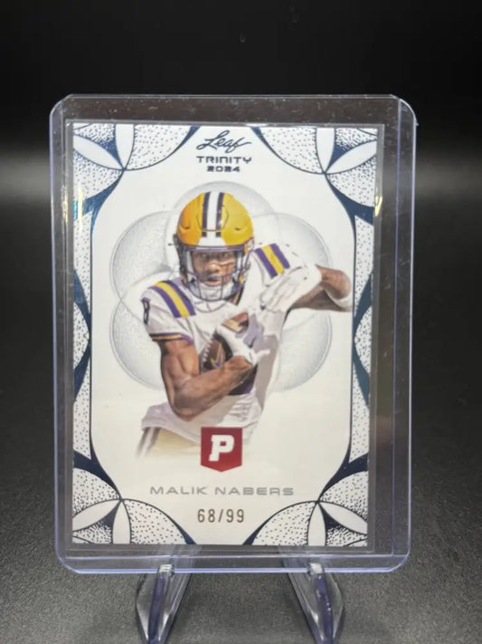 2024 Leaf Trinity Malik Nabers Rookie #68/99 LSU Giants WR