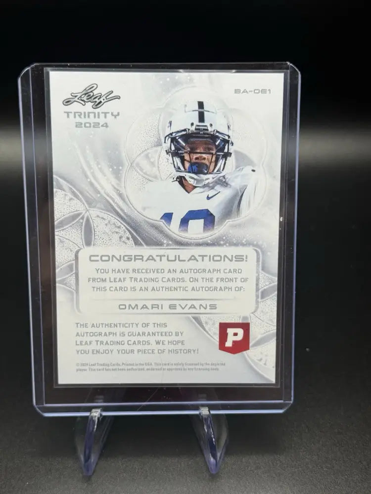 2024 Leaf Trinity Omari Evans Auto Rookie Card RC Autograph Penn State WR