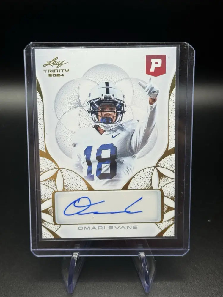 2024 Leaf Trinity Omari Evans Auto Rookie Card RC Autograph Penn State WR