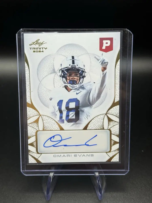 2024 Leaf Trinity Omari Evans Auto Rookie Card RC Autograph Penn State WR