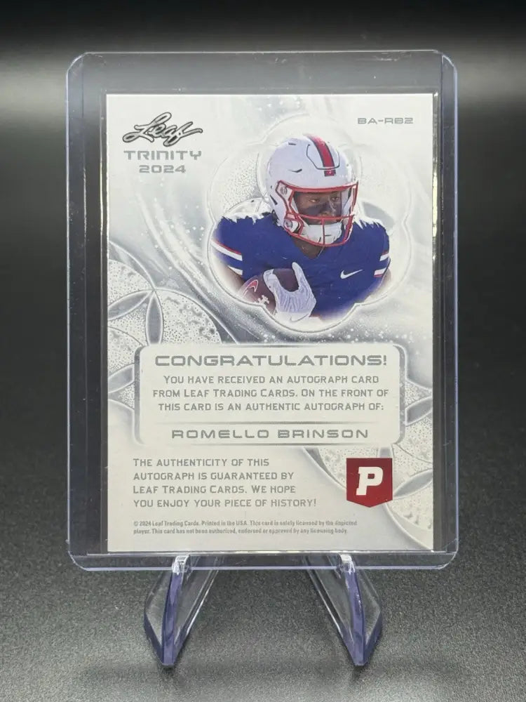 2024 Leaf Trinity Pristine Auction - Autographs Romello Brinson #BA-RB2 (AU, RC)