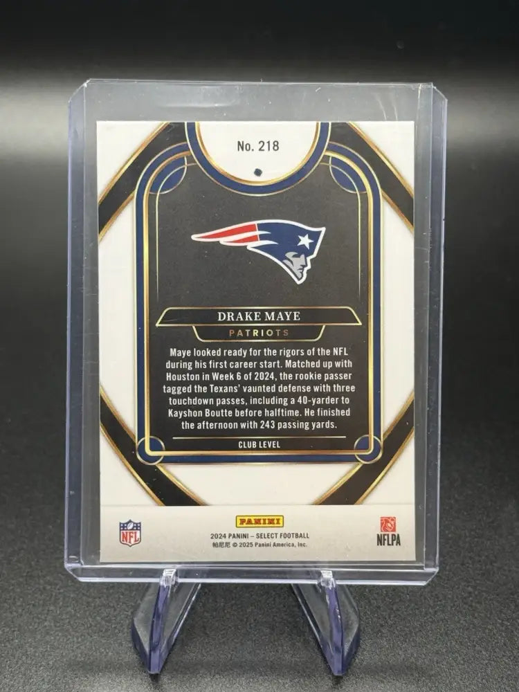 2024 Panini Select - Club Level Drake Maye #218 Silver Prizm Die-Cut (RC)