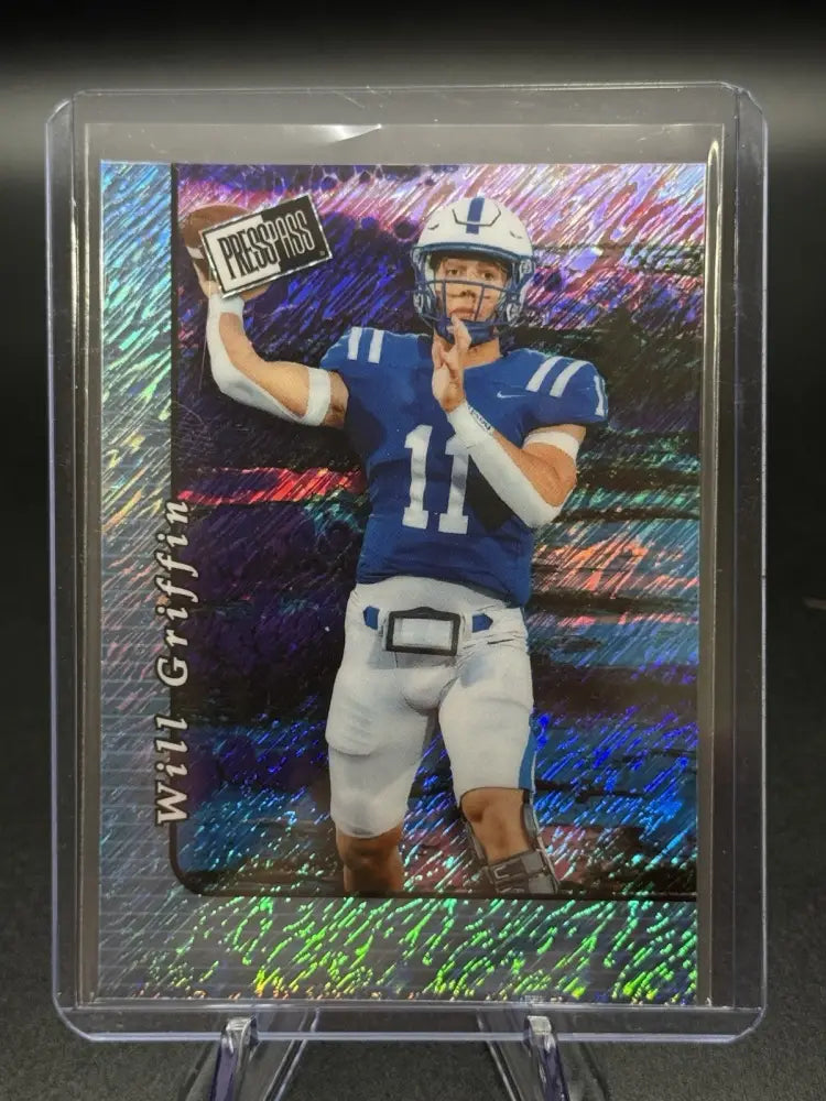 2024 Press Pass Will Griffin Purple Refractor 14/20 Rookie Football Card