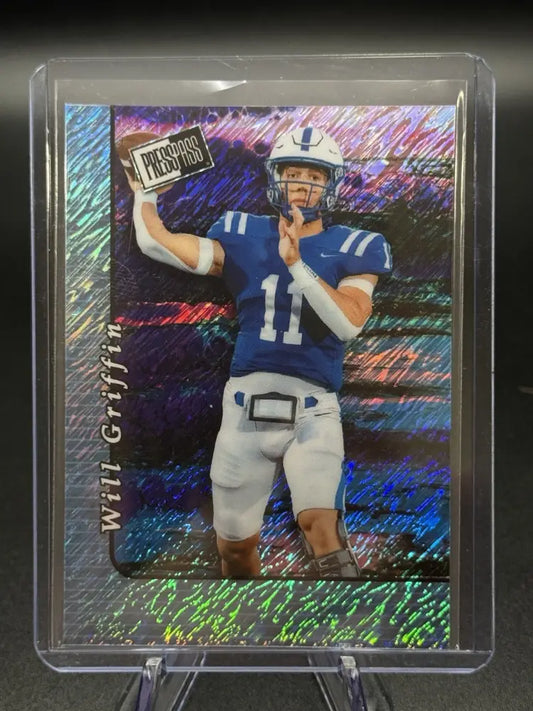 2024 Press Pass Will Griffin Purple Refractor 14/20 Rookie Football Card