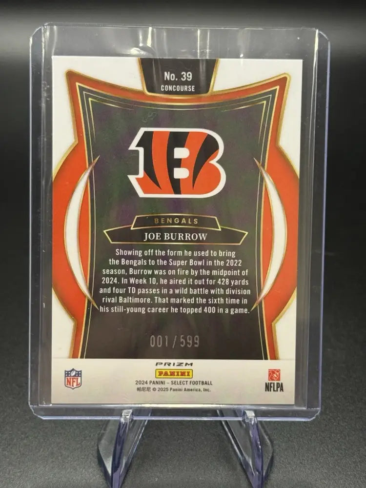 2024 Select Shock Prizm Joe Burrow #001/599 Neon Green Concourse Bengals