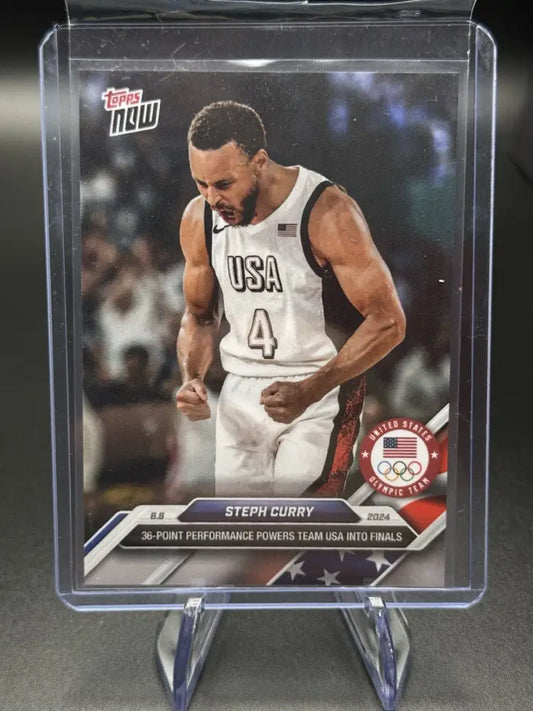 2024 Topps NOW Olympics Card #22 Team USA  - Steph Curry - 36 POINTS