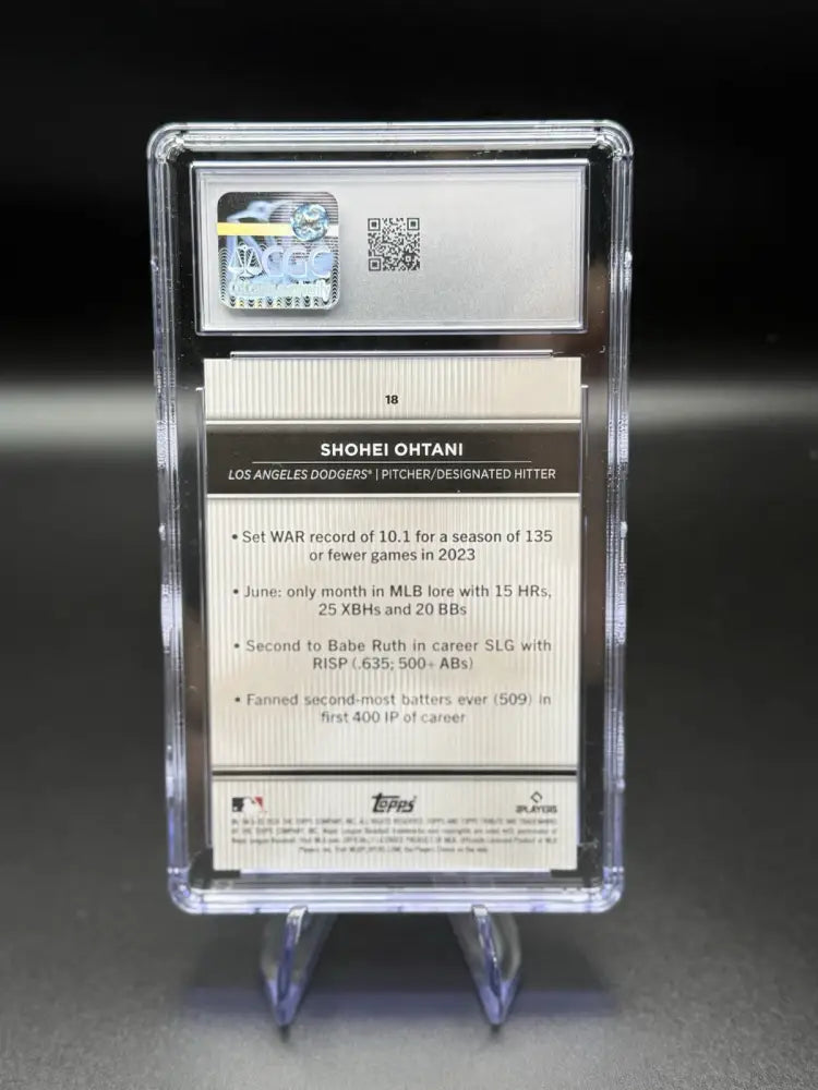 2024 Topps Tribute Shohei Ohtani #18 Dodgers CGC 9 Mint MVP Global Superstar