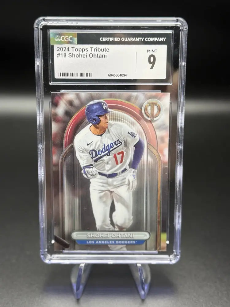 2024 Topps Tribute Shohei Ohtani #18 Dodgers CGC 9 Mint MVP Global Superstar