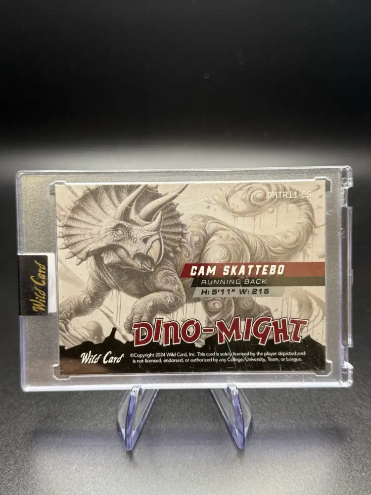 2024 Wild Card Alumination Dino-Might Cam Skattebo 1/1 Rookie RC Triceratops