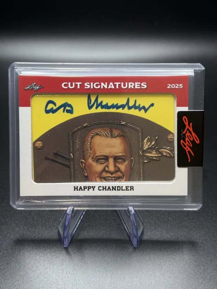 2025 Leaf Cut Signature Happy Chandler Auto HOF Commissioner Rare