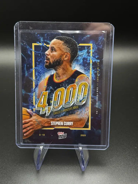 2025 Topps Now #13 STEPHEN CURRY 1ST PLAYER W/ 4000 CAREER 3 POINTERS WARRIORS