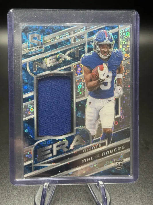 24 Spectra Malik Nabers Rookie Patch Card 32/60 Next Era Prizm Giants RC Jersey