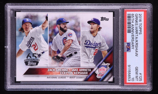 2016 Topps - League Leaders Clayton Kershaw, Zack Greinke, Jake Arrieta #125...