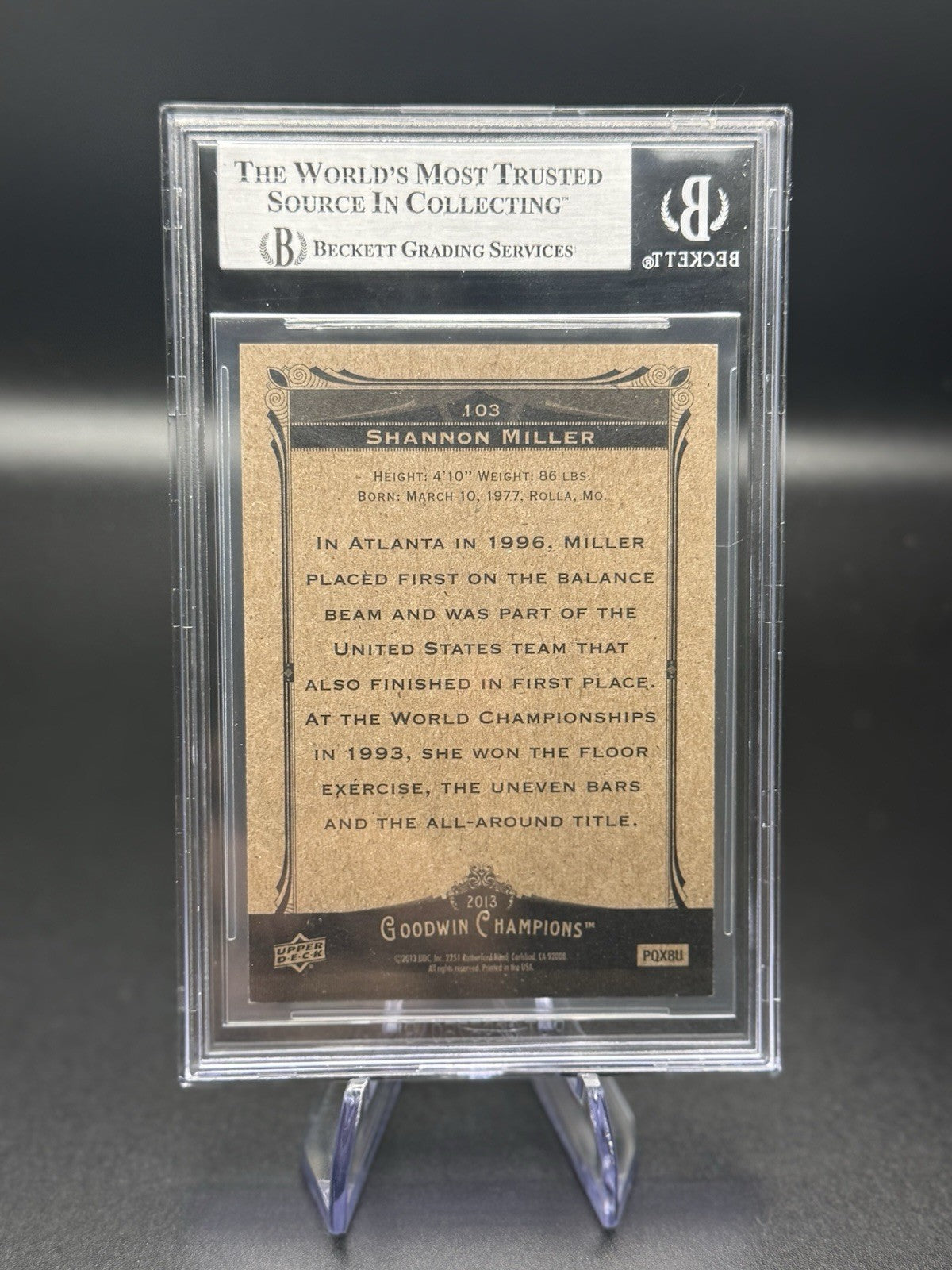 2013 UD Goodwin Champions Shannon Miller Auto #103 Beckett Authentic Gymnastics