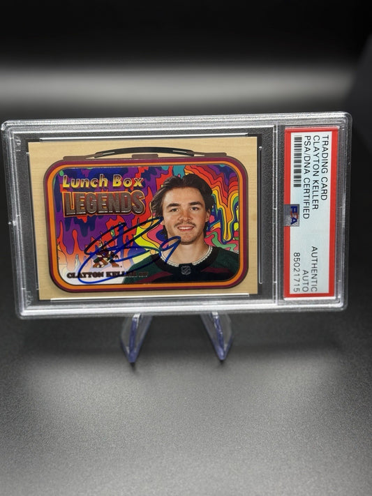 2022-23 Upper Deck Series 2 Lunch Box Legends – Clayton Keller – Autograph – PSA