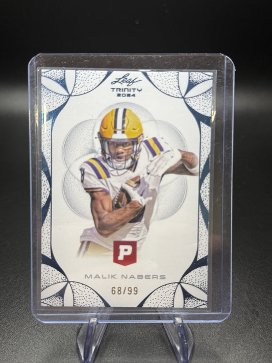 2024 Leaf Trinity Malik Nabers Rookie #68/99 LSU Giants WR