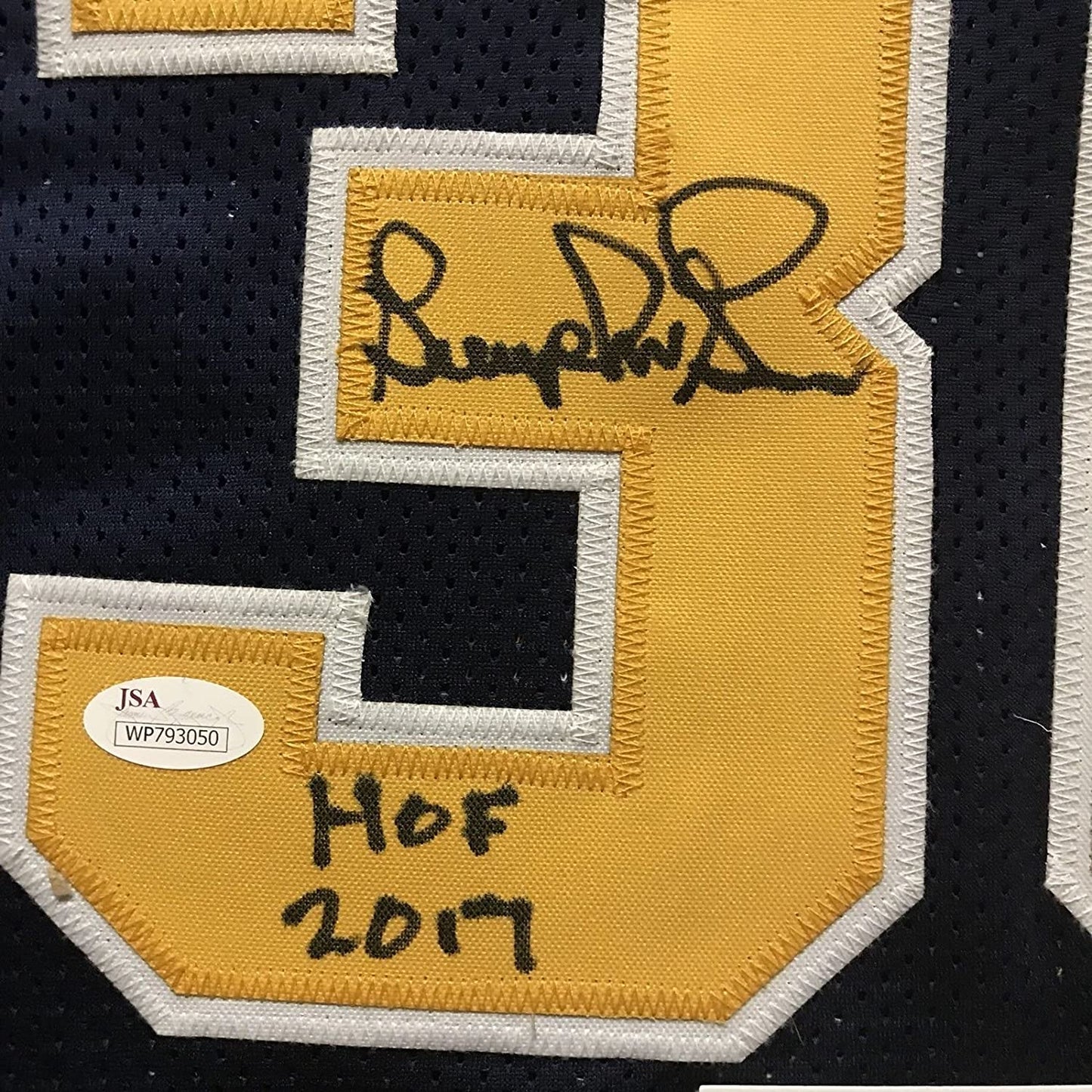 Framed Autographed/Signed George McGinnis HOF 17  35x39 Indiana Blue Basketball Jersey JSA COA
