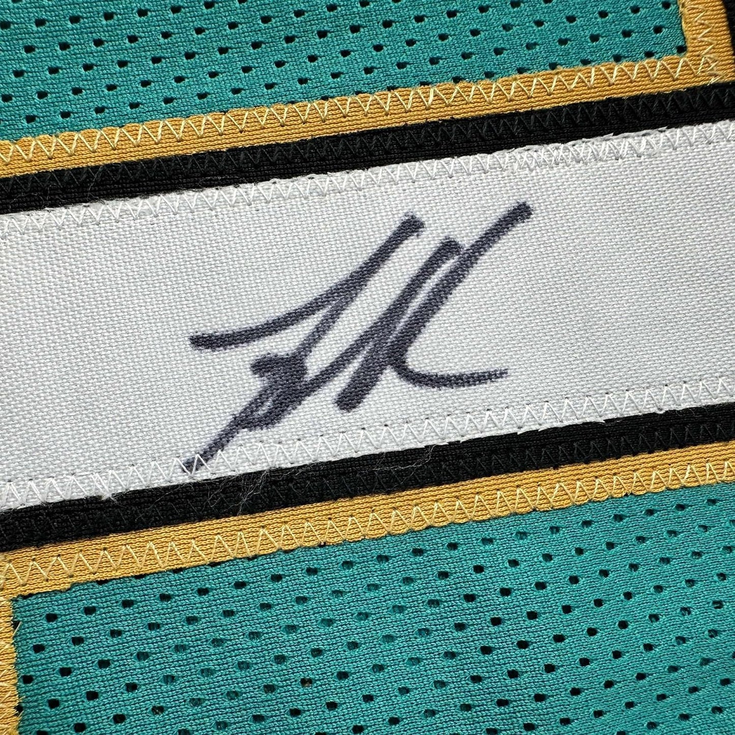 Framed Autographed/Signed Mike Bibby 35x39 Vancouver Teal Retro Basketball Jersey JSA COA