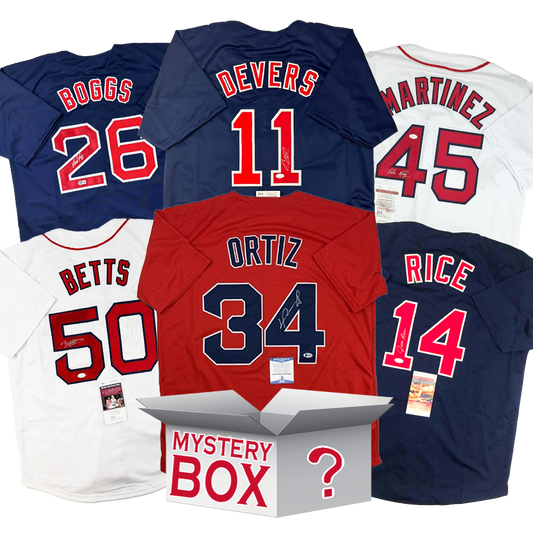 Autographed/Signed Boston Baseball Jersey Mystery Box with PSA JSA or Beckett COA