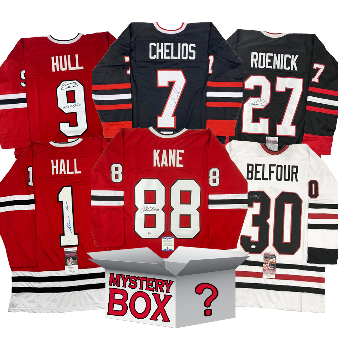 Autographed/Signed Chicago Hockey Jersey Mystery Box with PSA JSA or Beckett COA