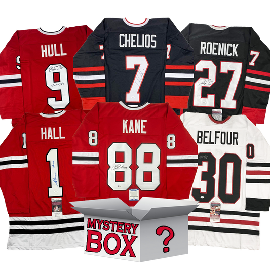 Autographed/Signed Chicago Hockey Jersey Mystery Box with PSA JSA or Beckett COA