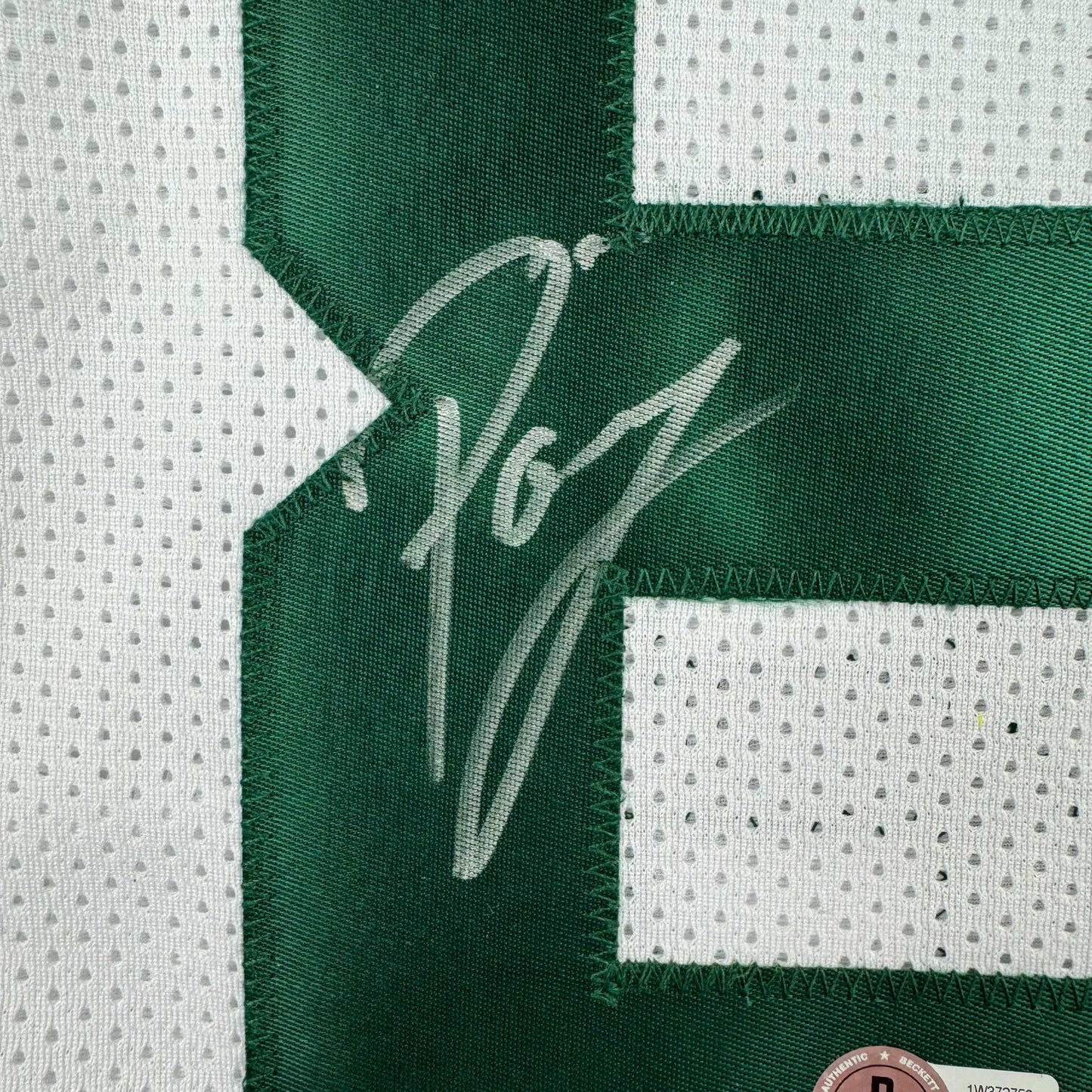 Framed Autographed/Signed Kristaps Porzingis 35x39 Boston White Basketball Jersey JSA COA