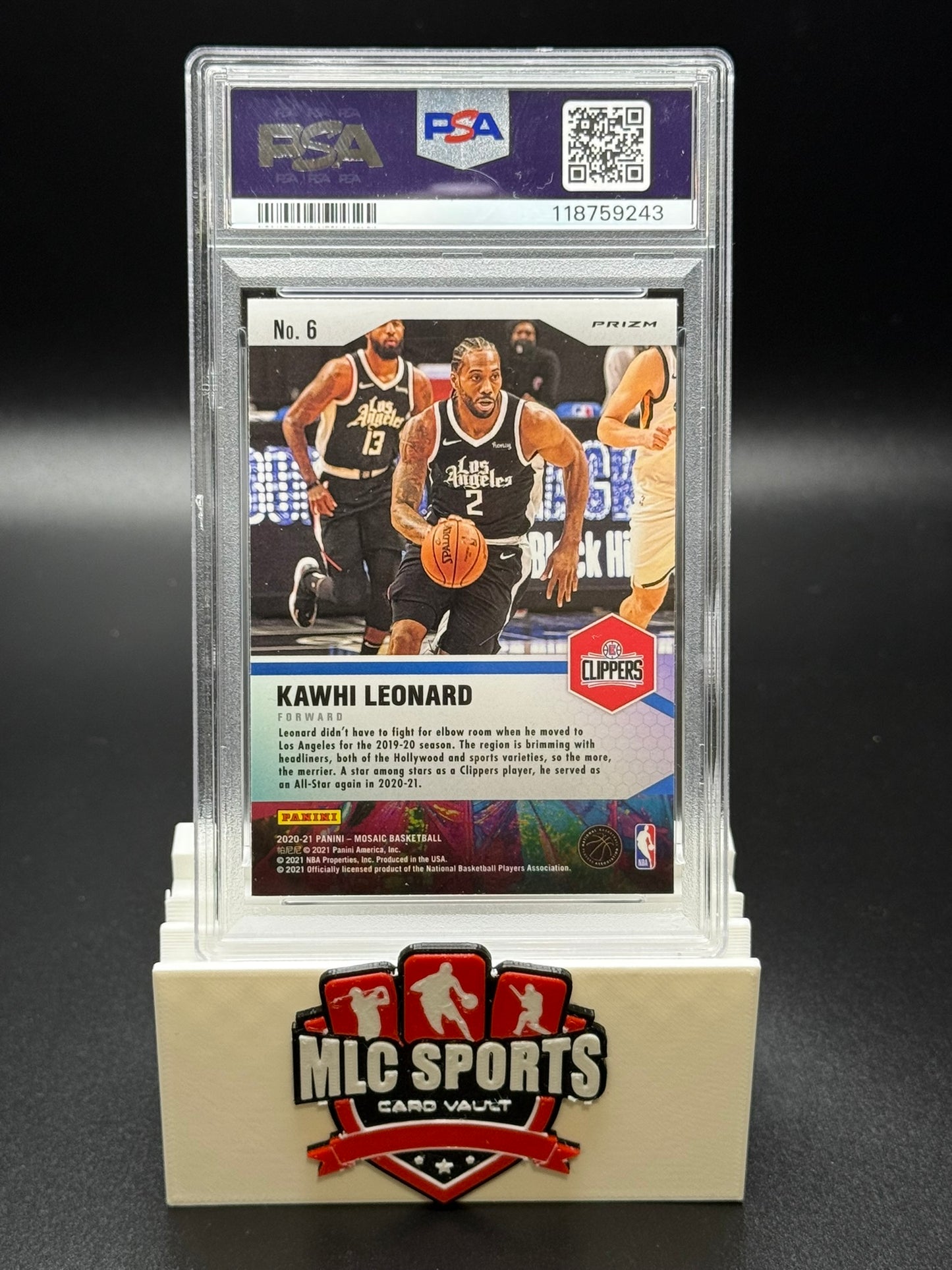 2020 Panini Mosaic Center Stage #6 Kawhi Leonard – Los Angeles Clippers Insert