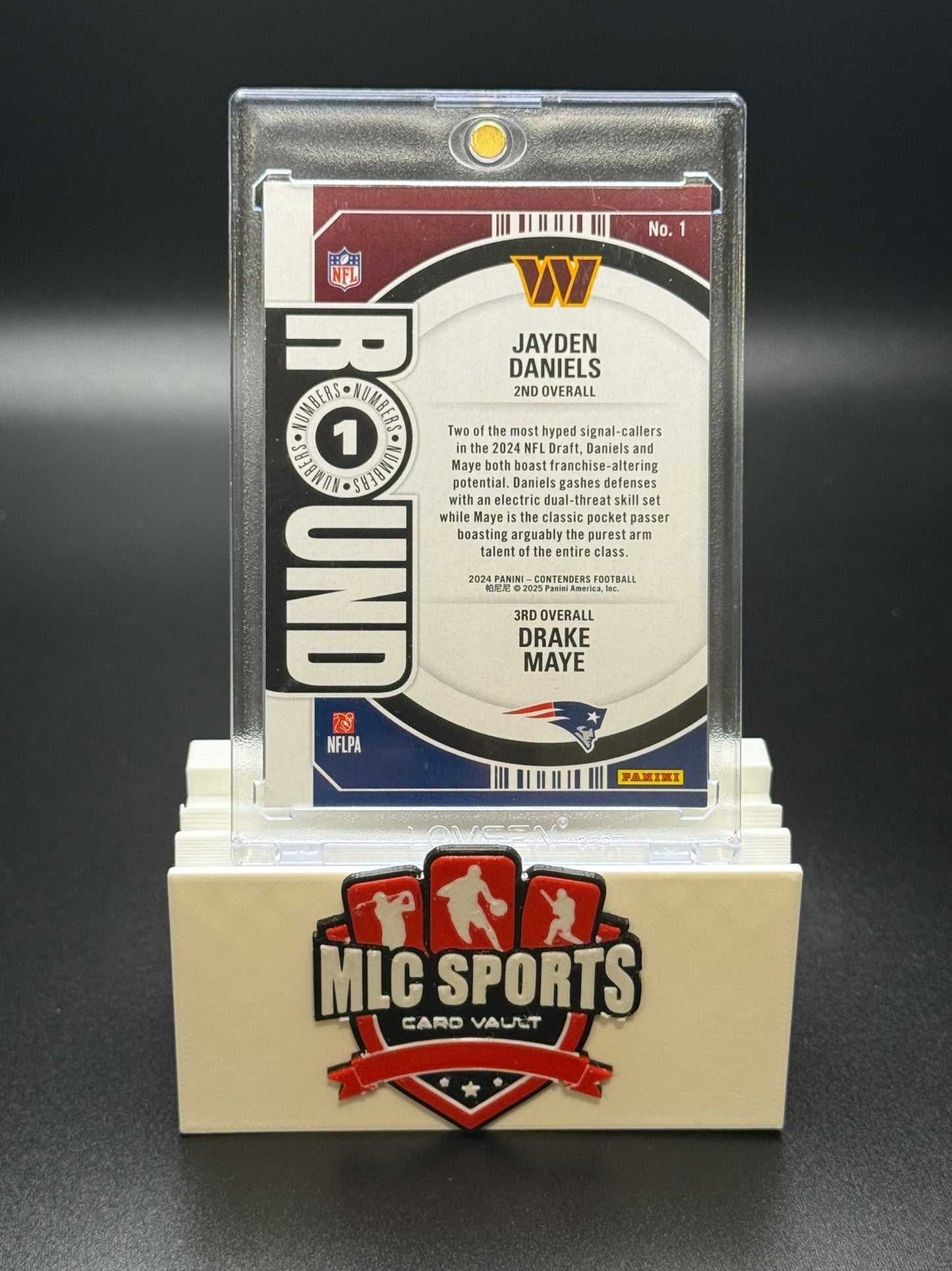 2024 Panini Contenders “Round Numbers” Jayden Daniels & Drake Maye Rookie Card