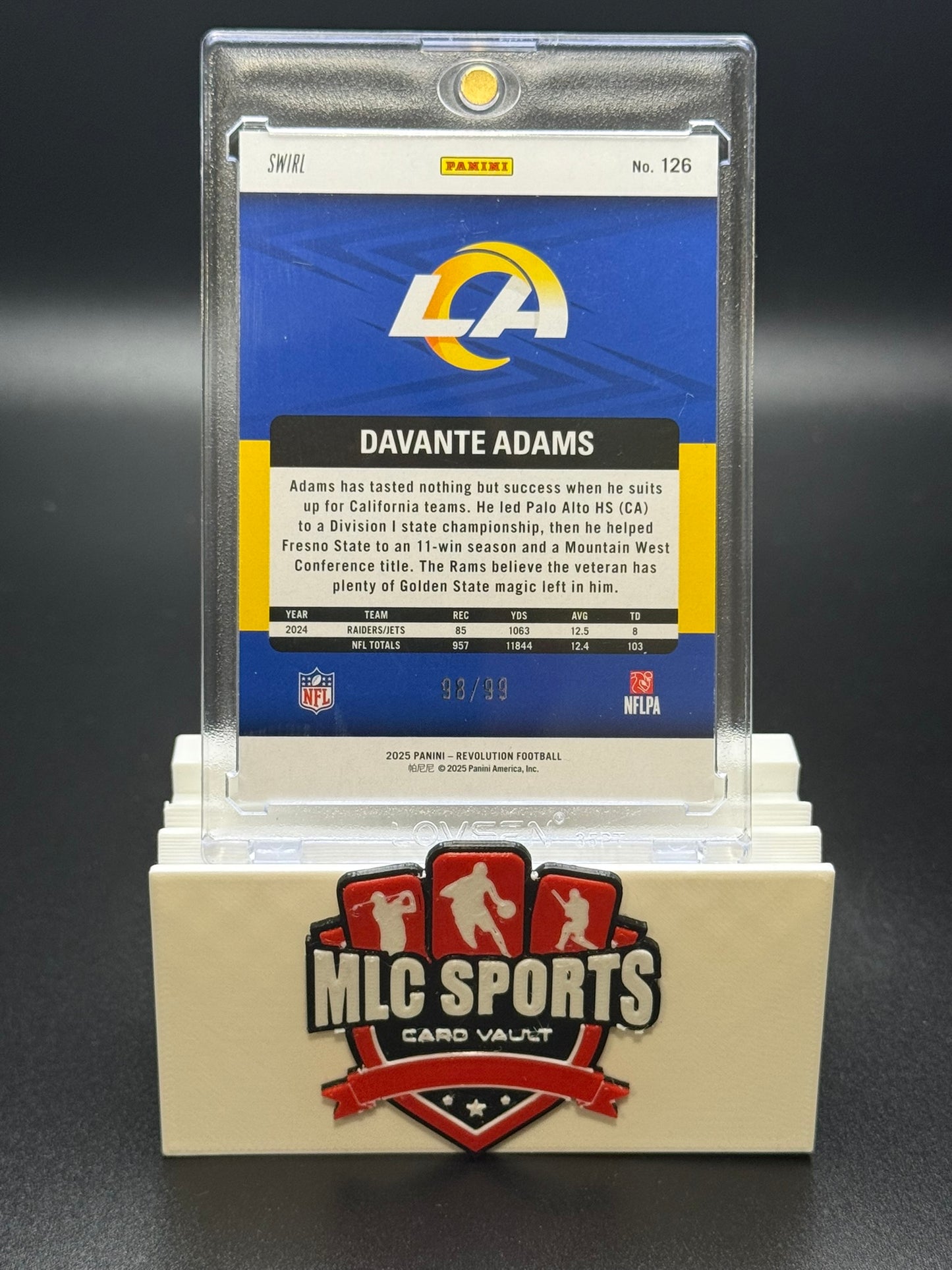 2025 Panini Revolution Davante Adams Swirl #38/99 Rams Serial Card RC