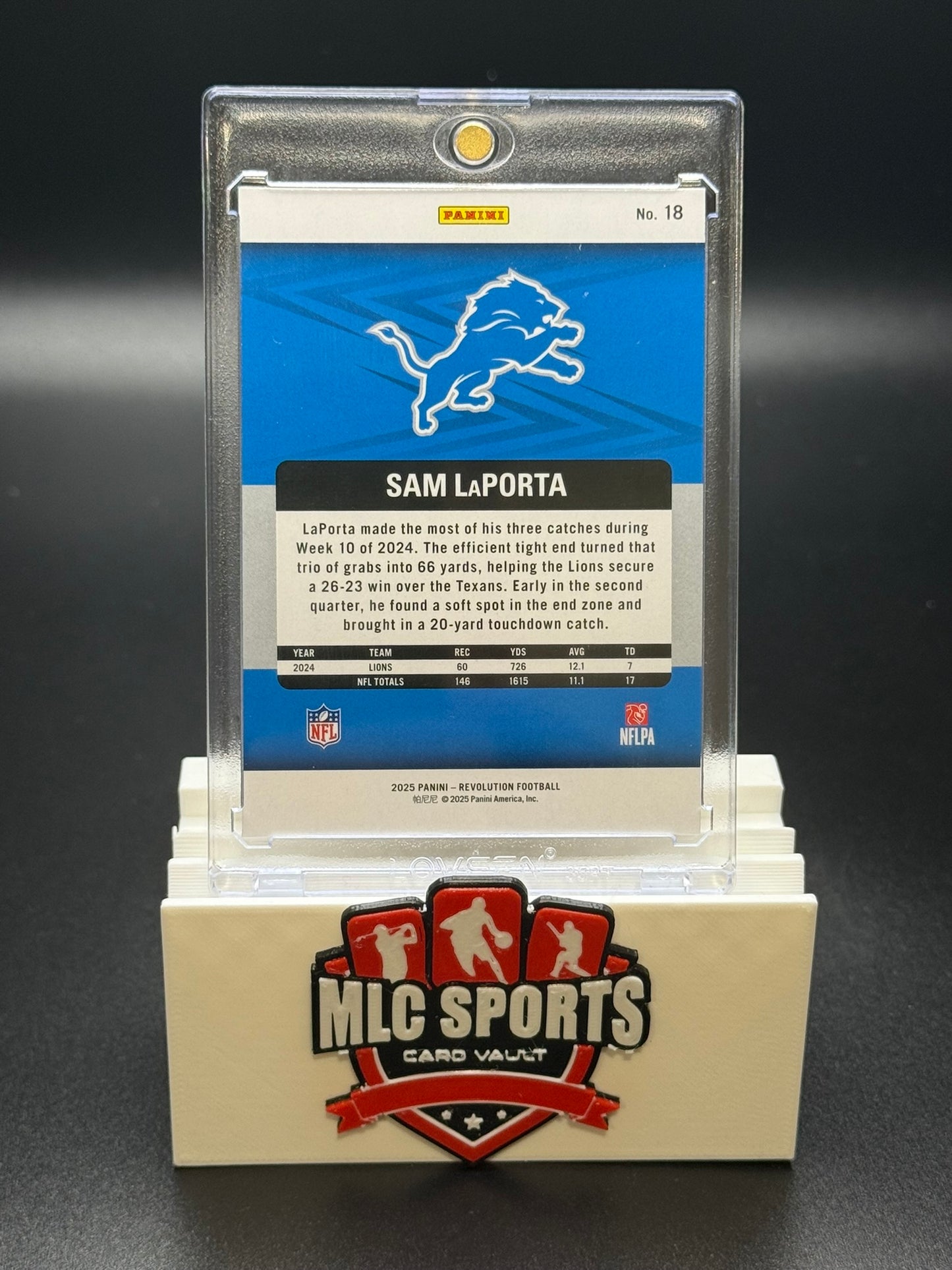 2025 Panini Revolution Sam LaPorta Detroit Lions Football Card RC