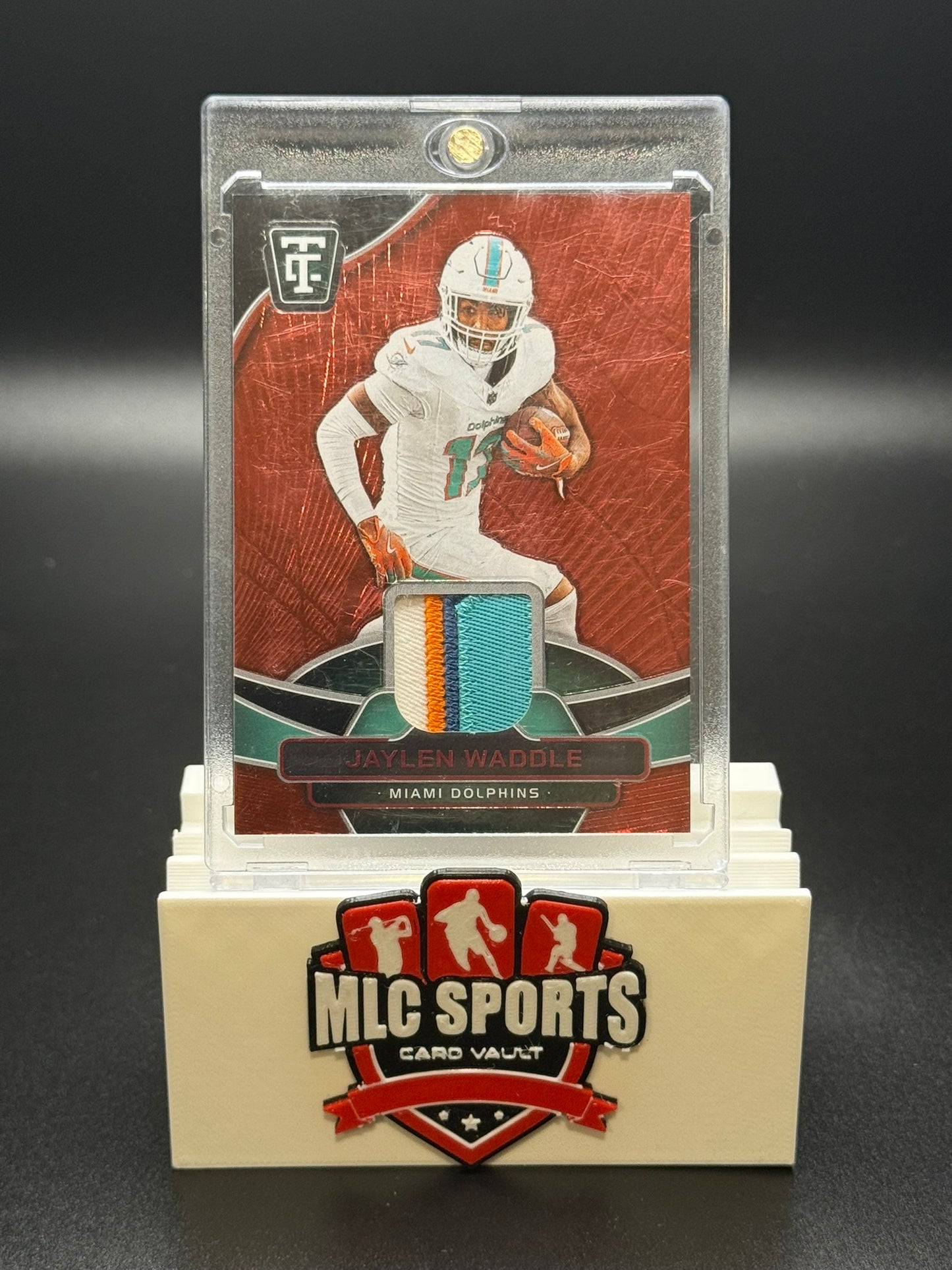 2024 Panini Totally Certified Jaylen Waddle Patch #/65 Dolphins Card