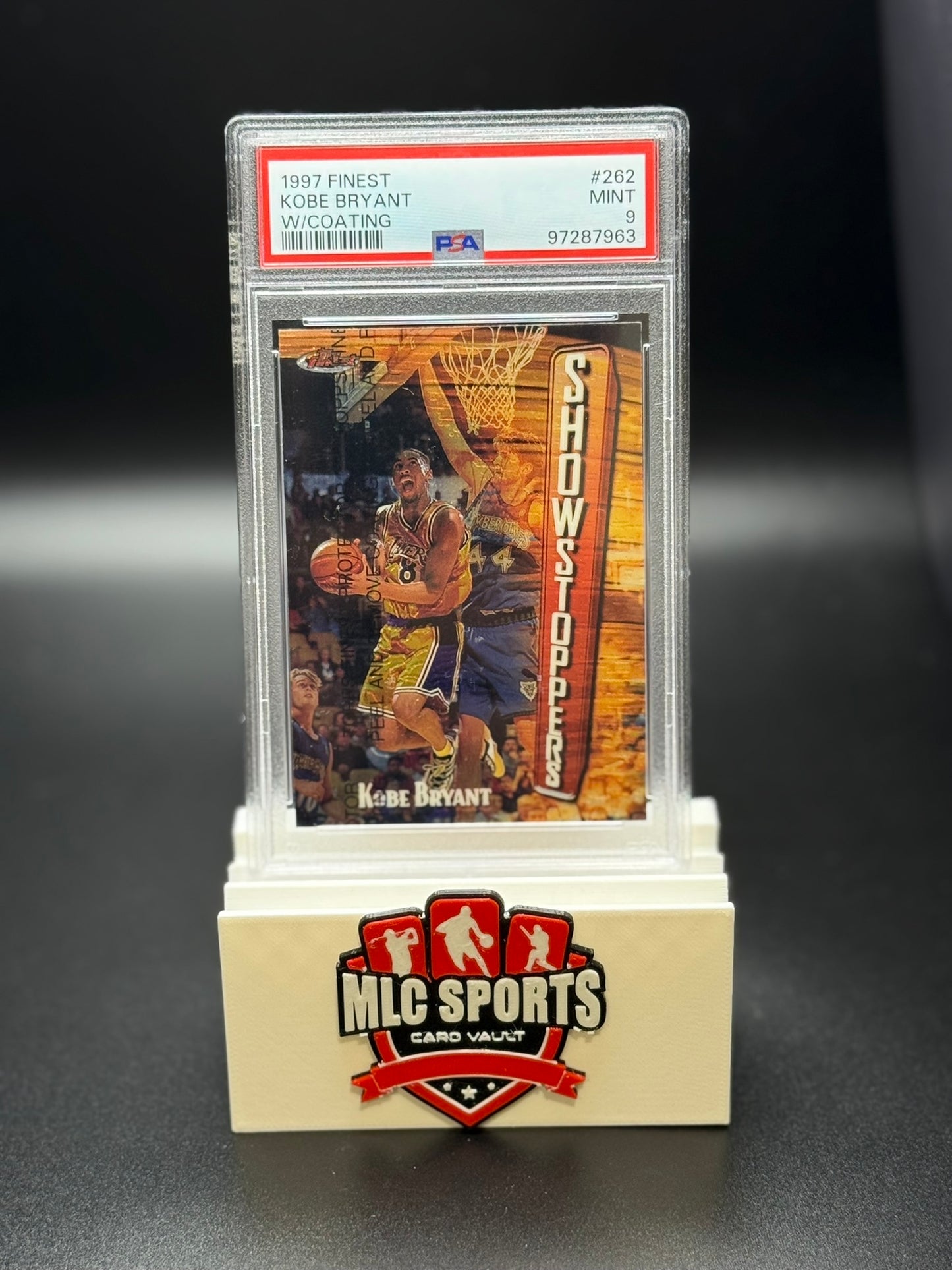 1997 Finest Kobe Bryant Showstoppers #262 w/Coating PSA 9 Mint