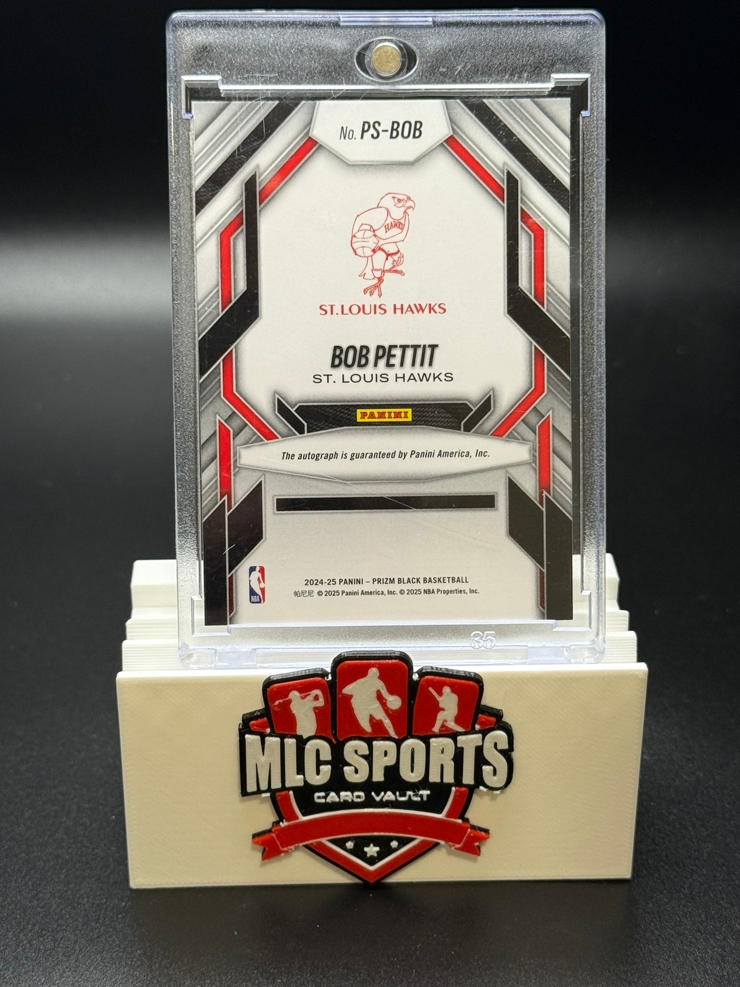 2024-25 Panini Prizm Black Bob Pettit Auto Prolific Signatures