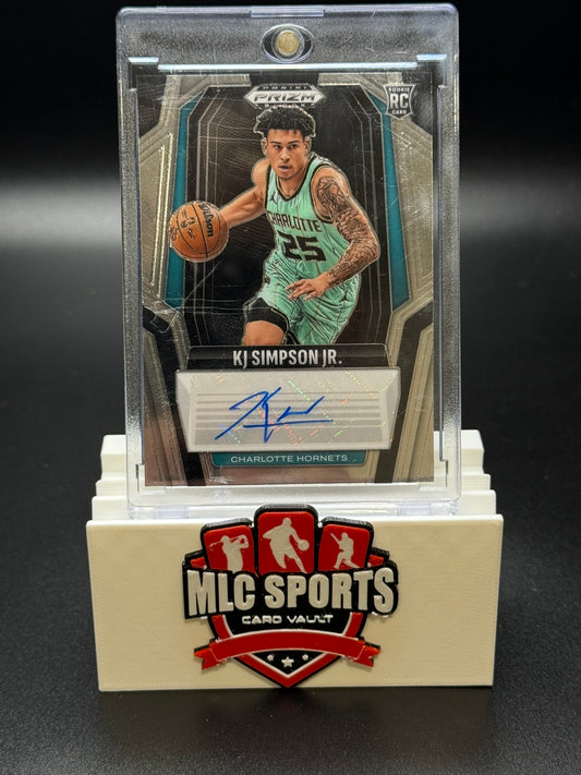 2024-25 Panini Prizm Black KJ Simpson Jr. Rookie Auto RC Hornets