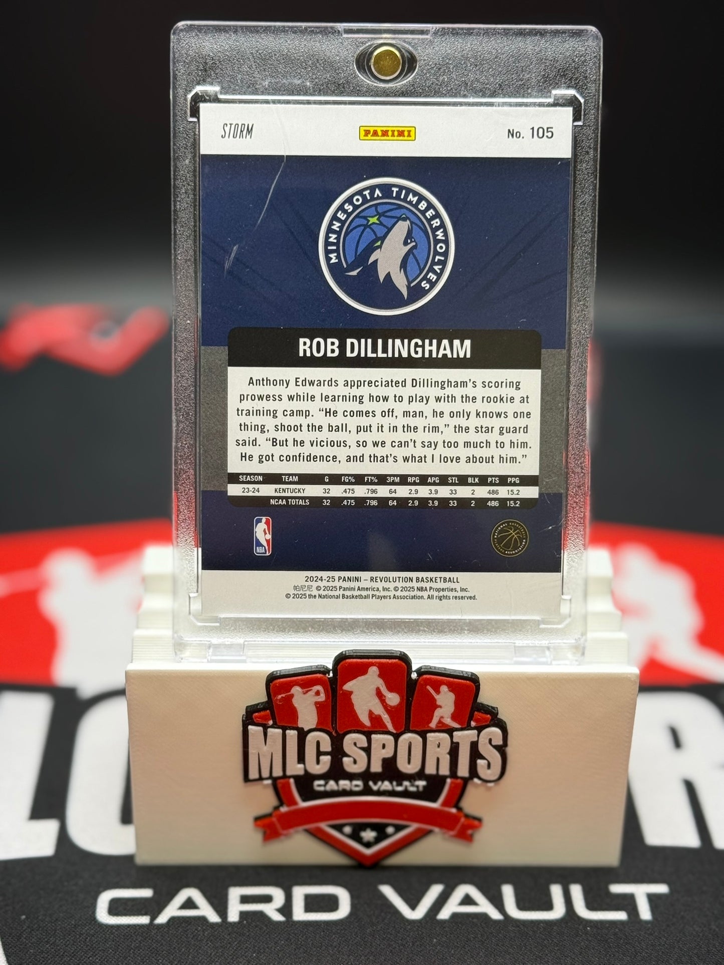 2024-25 Panini Revolution Rob Dillingham RC #105 Timberwolves